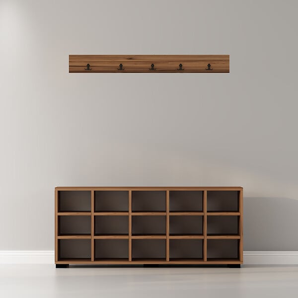 HABITAT ET JARDIN - Meuble à chaussures avec porte manteau en bois "Talu" - 120 x 30 x 52 cm - Marron - large