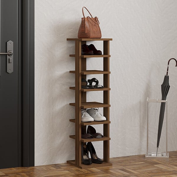 HABITAT ET JARDIN - Meuble à chaussures en bois "Ayka" - 30 x 30 x 110 cm - Marron - large
