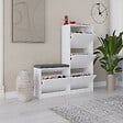 HABITAT ET JARDIN - Meuble à chaussures avec assise en bois "Dude" - 105 x 26 x 118 cm - Blanc - vignette