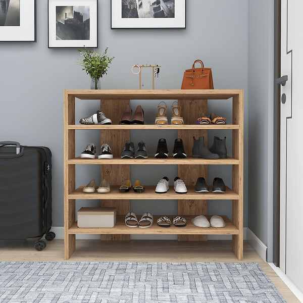 HABITAT ET JARDIN - Meuble à chaussures en bois "Sargel " - 75 x 31 x 72 cm - Marron - large