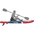 TECTAKE - Planche de stand up paddle gonflable avec support pour appareil photo siège de kayak antidérapant rouge et bleu 288 x 77 x 22,5 cm jusqu'à 200 kg - vignette