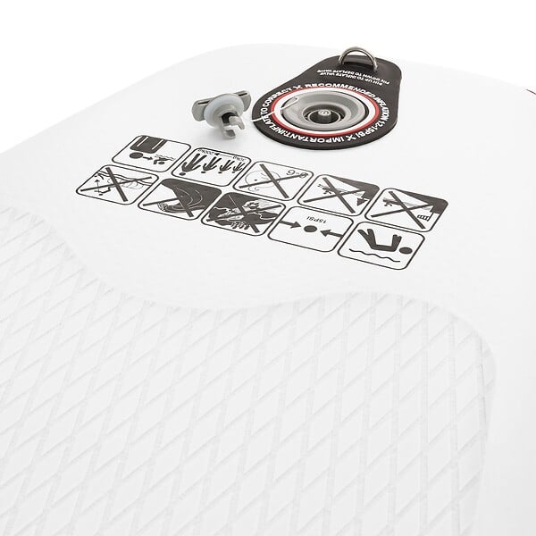 TECTAKE - Planche de stand up paddle gonflable avec support pour appareil photo siège de kayak antidérapant rouge et bleu 288 x 77 x 22,5 cm jusqu'à 200 kg - large