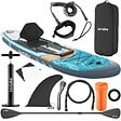 TECTAKE - Planche stand up paddle gonflable avec support appareil photo siège kayak antidérapant turquoise 288x77x22,5 cm - vignette
