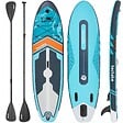 TECTAKE - Planche stand up paddle gonflable avec support appareil photo siège kayak antidérapant turquoise 288x77x22,5 cm - vignette