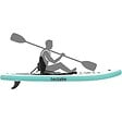 TECTAKE - Planche de stand up paddle gonflable avec support pour appareil photo siège de kayak antidérapant jusqu'à 200 kg blanc turquoise 288 x 77 x 22,5 cm - vignette