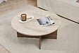 HABITAT ET JARDIN - Table basse en bois "Soleil" - 90 x 90 x 40 cm - Travertin - vignette
