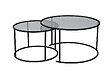 HABITAT ET JARDIN - Lot de 2 tables basses en métal "Aurum" - 80 x 80 x 43 cm - Noir Gris - vignette