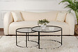 HABITAT ET JARDIN - Lot de 2 tables basses en métal "Aurum" - 80 x 80 x 43 cm - Noir Gris - vignette