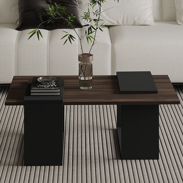 HABITAT ET JARDIN - Table basse en bois "Matris" - 90 x 46 x 37 cm - Marron - large