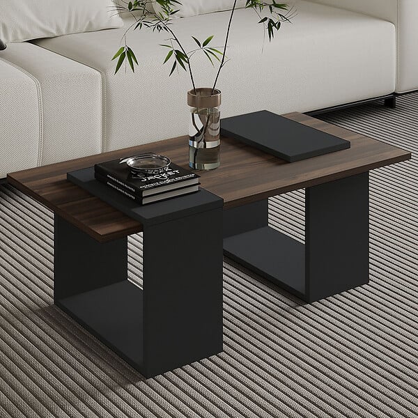 HABITAT ET JARDIN - Table basse en bois "Matris" - 90 x 46 x 37 cm - Marron - large