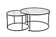 HABITAT ET JARDIN - Lot de 2 tables basses en métal "Aurum" - 80 x 80 x 43 cm - Noir Transparent - vignette