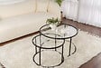 HABITAT ET JARDIN - Lot de 2 tables basses en métal "Aurum" - 80 x 80 x 43 cm - Noir Transparent - vignette