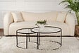 HABITAT ET JARDIN - Lot de 2 tables basses en métal "Aurum" - 80 x 80 x 43 cm - Noir Transparent - vignette