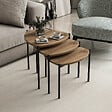 HABITAT ET JARDIN - Lot de 3 tables basses gigognes en bois "Lenny" - 45 x 45 x 45 cm - Marron - vignette