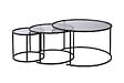 HABITAT ET JARDIN - Lot de 3 tables basses en métal "Aurum" -  80 x 80 x 43 cm - Noir Gris - vignette