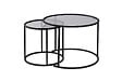 HABITAT ET JARDIN - Lot de 2 tables basses en métal "Aurum" - 60 x 60 x 43 cm - Noir Gris - vignette