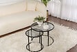 HABITAT ET JARDIN - Lot de 2 tables basses en métal "Aurum" - 60 x 60 x 43 cm - Noir Gris - vignette
