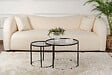 HABITAT ET JARDIN - Lot de 2 tables basses en métal "Aurum" - 60 x 60 x 43 cm - Noir Gris - vignette