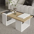 HABITAT ET JARDIN - Table basse en bois "Matris" - 90 x 46 x 37 cm - Blanc - vignette