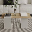 HABITAT ET JARDIN - Table basse en bois "Matris" - 90 x 46 x 37 cm - Blanc - vignette