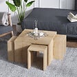 HABITAT ET JARDIN - Ensemble de tables basses en bois "Ortanca" - 60 x 60 x 37 cm - Chêne Saphir - vignette