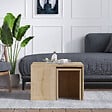 HABITAT ET JARDIN - Ensemble de tables basses en bois "Ortanca" - 60 x 60 x 37 cm - Chêne Saphir - vignette