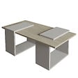 HABITAT ET JARDIN - Table basse en bois "Matris" - 90 x 46 x 37 cm - Travertin - vignette