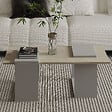 HABITAT ET JARDIN - Table basse en bois "Matris" - 90 x 46 x 37 cm - Travertin - vignette