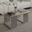 HABITAT ET JARDIN - Table basse en bois "Matris" - 90 x 46 x 37 cm - Travertin - vignette