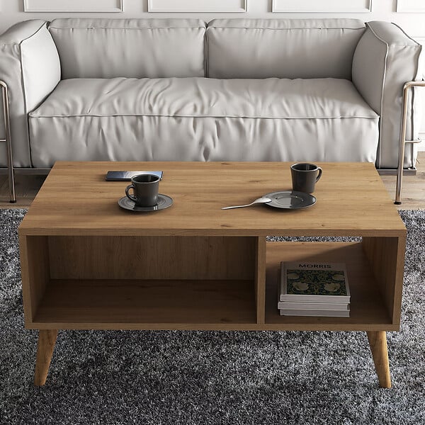 HABITAT ET JARDIN - Table basse en bois "Exxen" - 90 x 41 x 54 cm - Marron - large