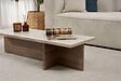 HABITAT ET JARDIN - Table basse en bois "Harbor" - 120 x 45 x 30 cm - Travertin - vignette