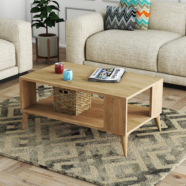 HABITAT ET JARDIN - Table basse en bois "Authentic" - 90 x 41 x 54 cm - Marron - large