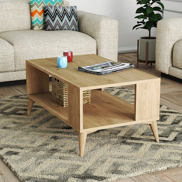 HABITAT ET JARDIN - Table basse en bois "Authentic" - 90 x 41 x 54 cm - Marron - large