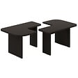 HABITAT ET JARDIN - Ensemble tables basses en bois "Iris" - 90 x 45 x 35 cm - Gris anthracite - vignette