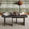 HABITAT ET JARDIN - Ensemble tables basses en bois "Iris" - 90 x 45 x 35 cm - Gris anthracite - vignette