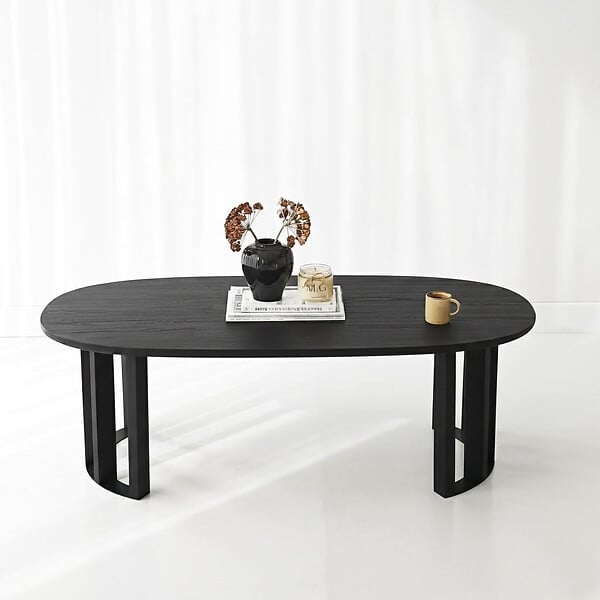 HABITAT ET JARDIN - Table basse en bois "Elysia" - 120 x 60 x 40 cm - Noir - large