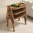 HABITAT ET JARDIN - Lot de 3 tables basses gigognes en bois "Paris" - 48 x 35 x 72 cm - Marron - vignette