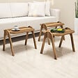 HABITAT ET JARDIN - Lot de 3 tables basses gigognes en bois "Paris" - 48 x 35 x 72 cm - Marron - vignette