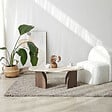 HABITAT ET JARDIN - Table basse en bois "Rock" - 100 x 60 x 35 cm - Travertin - vignette