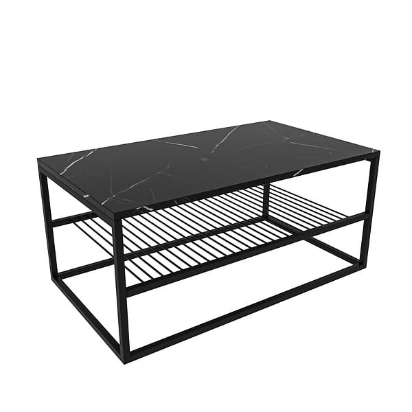 HABITAT ET JARDIN - Table basse en bois "Asude" - 95 x 55 x 42 cm - Noir - large