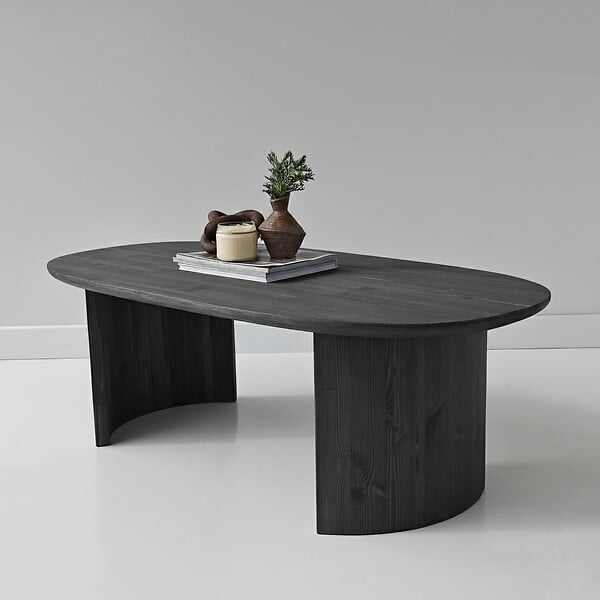 HABITAT ET JARDIN - Table basse en bois "Hudson" - 120 x 60 x 40 cm - Gris anthracite - large