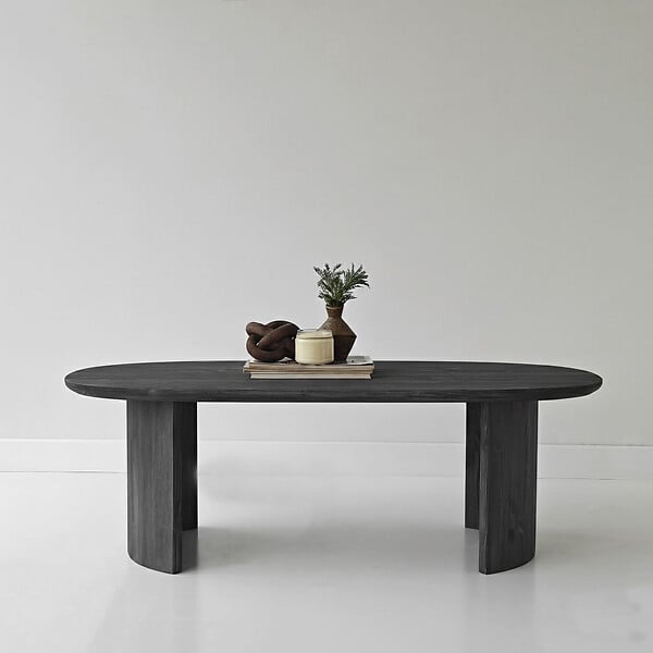 HABITAT ET JARDIN - Table basse en bois "Hudson" - 120 x 60 x 40 cm - Gris anthracite - large