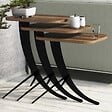 HABITAT ET JARDIN - Lot de 3 tables basses gigognes en bois "Pion" - 45 x 35 x 60 cm - Marron - vignette