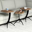 HABITAT ET JARDIN - Lot de 3 tables basses gigognes en bois "Pion" - 45 x 35 x 60 cm - Marron - vignette