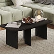 HABITAT ET JARDIN - Ensemble Tables Basses en bois "Iris" - 90 x 45 x 35 cm - Noir - vignette
