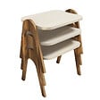 HABITAT ET JARDIN - Lot de 3 tables basses gigognes en bois "Paris" - 48 x 35 x 72 cm - Crème - vignette