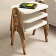 HABITAT ET JARDIN - Lot de 3 tables basses gigognes en bois "Paris" - 48 x 35 x 72 cm - Crème - vignette