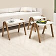 HABITAT ET JARDIN - Lot de 3 tables basses gigognes en bois "Paris" - 48 x 35 x 72 cm - Crème - vignette