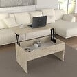 HABITAT ET JARDIN - Table basse avec coffre de rangement en bois "Akilli" - 90 x 45 x 52 cm - Travertin - vignette