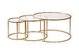 HABITAT ET JARDIN - Lot de 3 tables basses en métal "Aurum" - 80 x 80 x 43 cm - Or Transparent - vignette